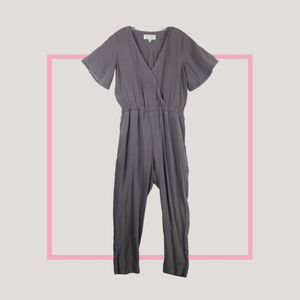 Cloth & Stone Gulpiyuri Jumpsuit Size S Short Flutter Sleeve